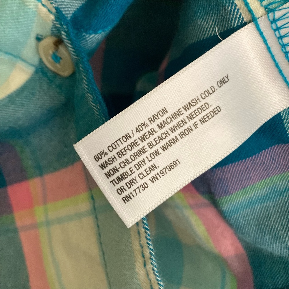 Cat & Jack | NWT Girls Plaid Button Down Long Sleeve Shirt - Picture 5 of 5